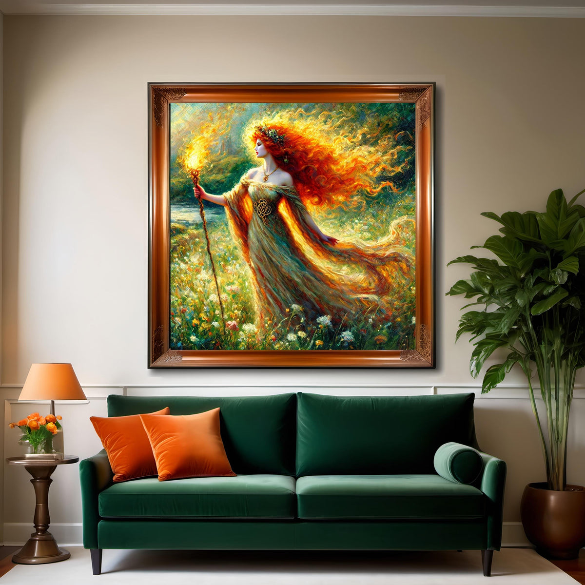 Brigid Art Print: Celtic Fire Goddess, Irish Mythology (Digital Download)