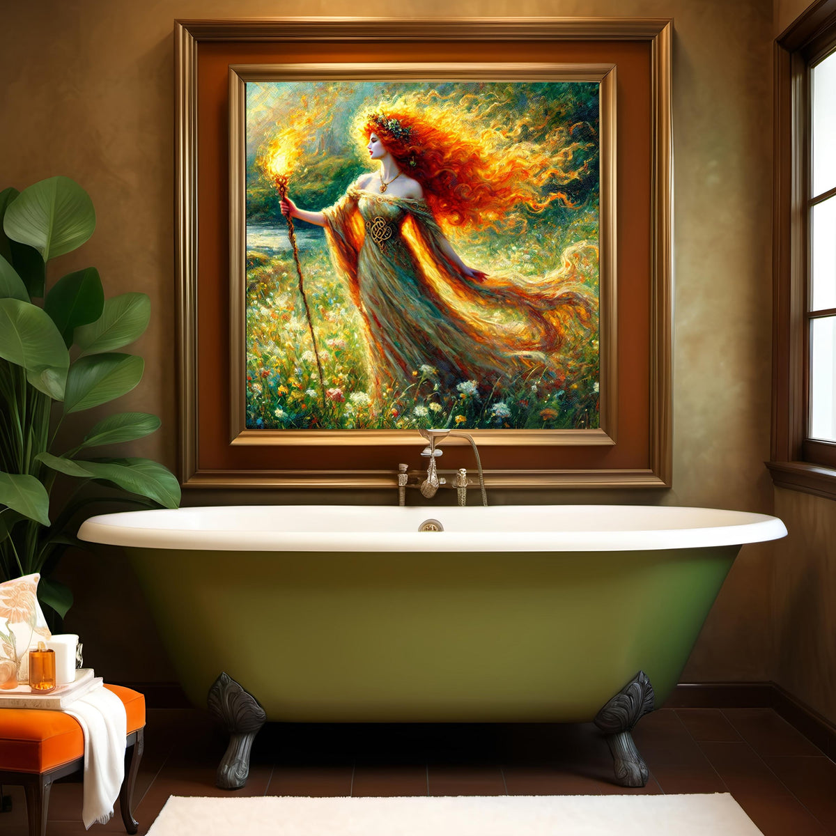 Brigid Art Print: Celtic Fire Goddess, Irish Mythology (Digital Download)