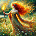 Brigid Art Print: Celtic Fire Goddess, Irish Mythology (Digital Download)