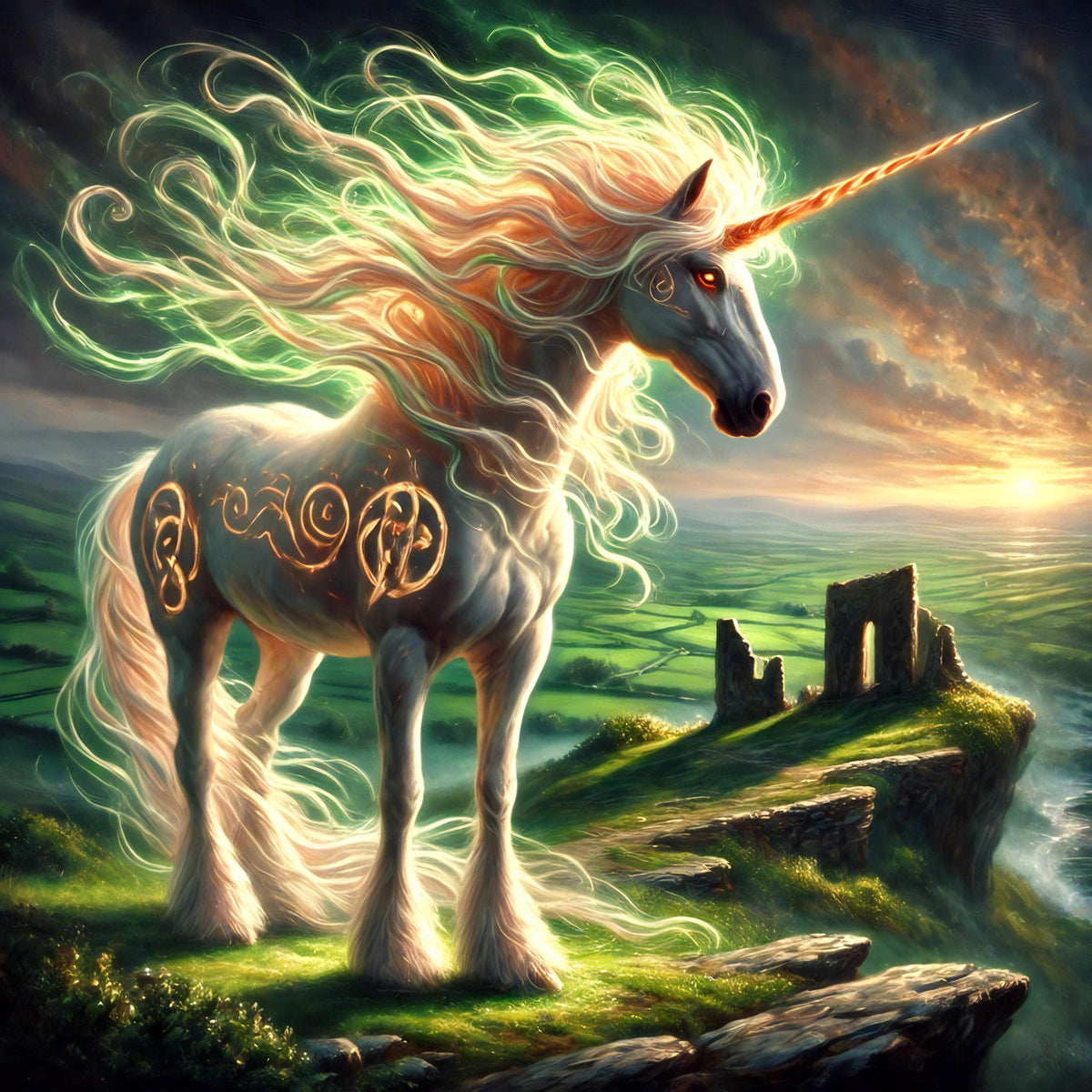 Celtic Unicorn Art Print: Irish Mythology Fantasy Decor (Digital Download) 2