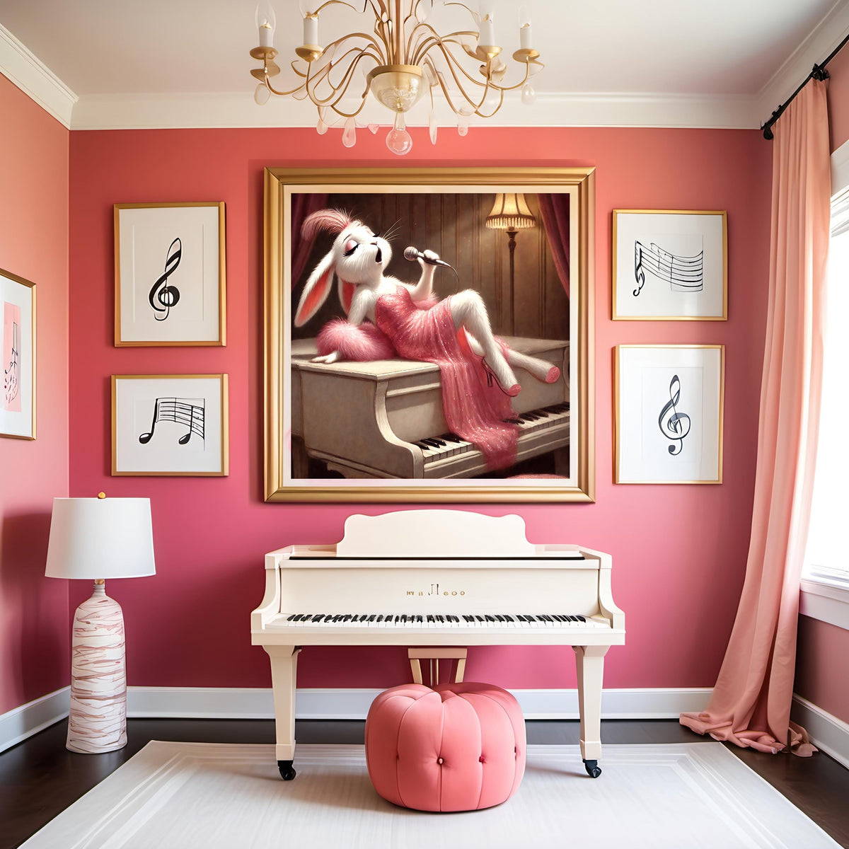 Cabaret Bunny Print: Vintage Jazz Lounge Showgirl (Digital Download)