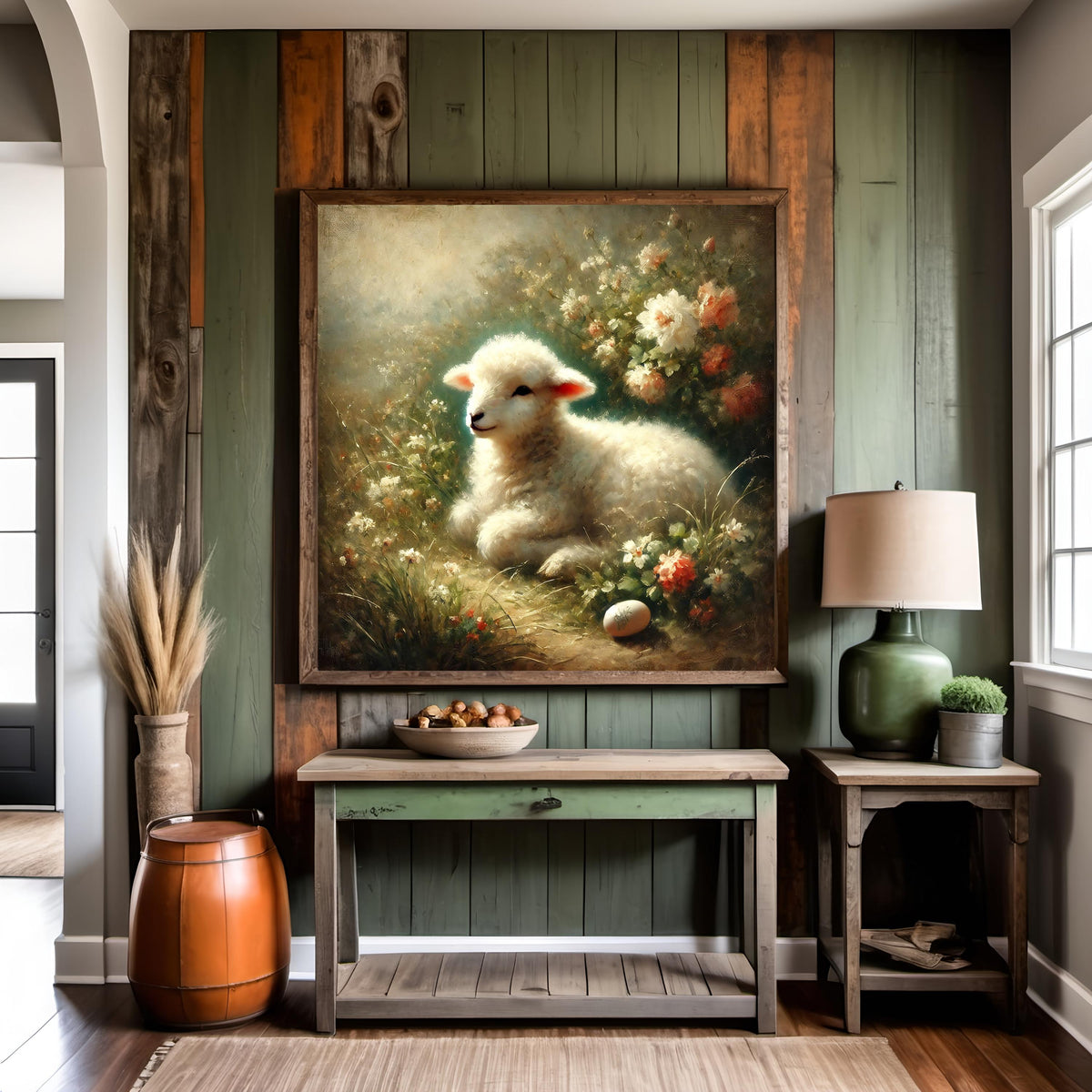 Vintage Lamb Digital Print: Easter Farmhouse Wall Art (Digital Download)