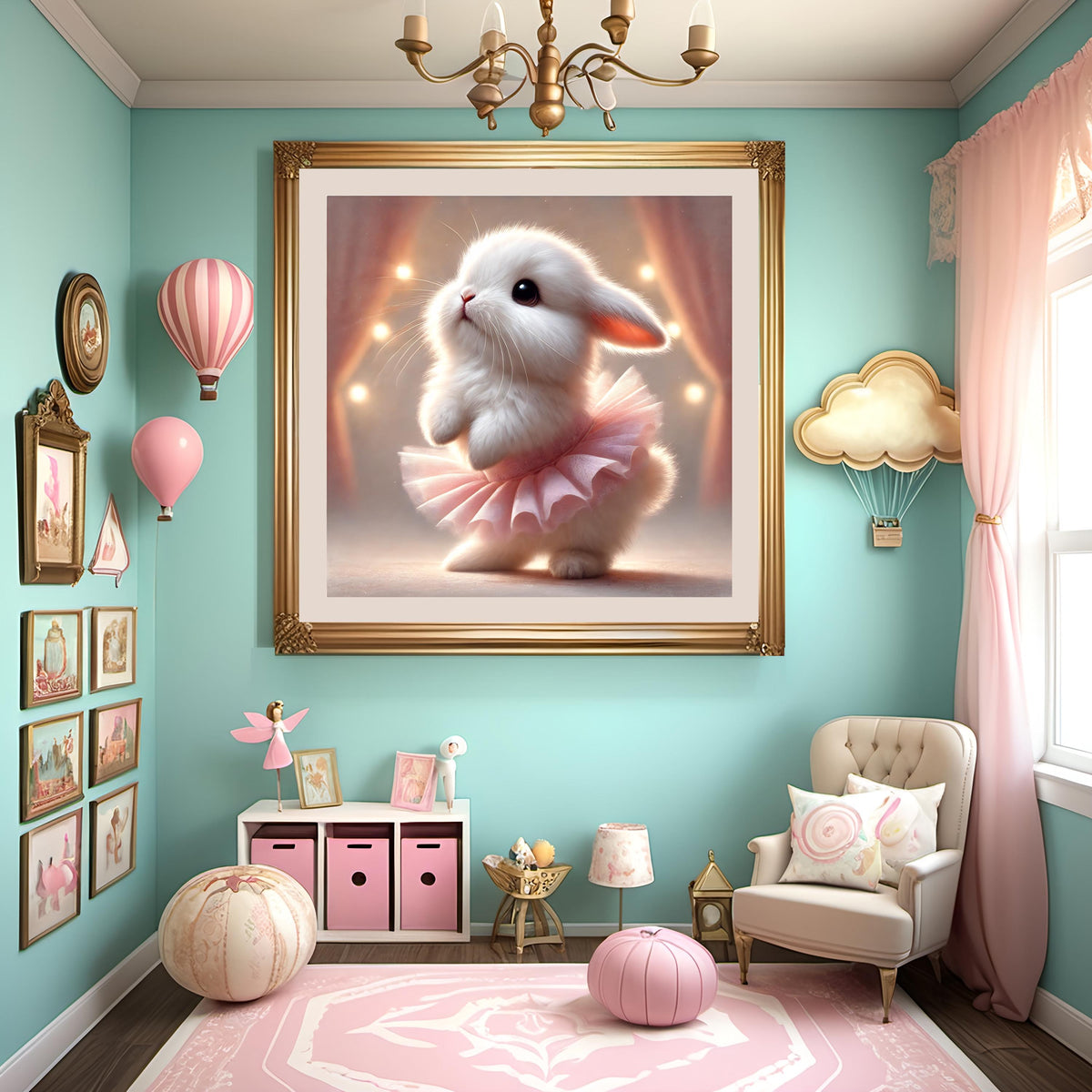 Ballet Bunny Print: Whimsical Nursery Wall Art (Digital Download)