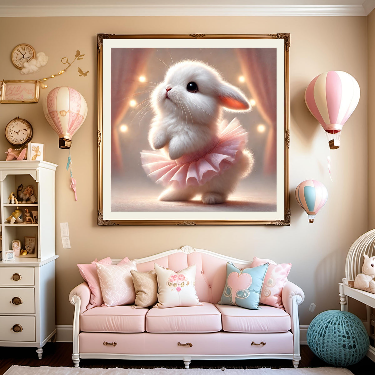 Ballet Bunny Print: Whimsical Nursery Wall Art (Digital Download)