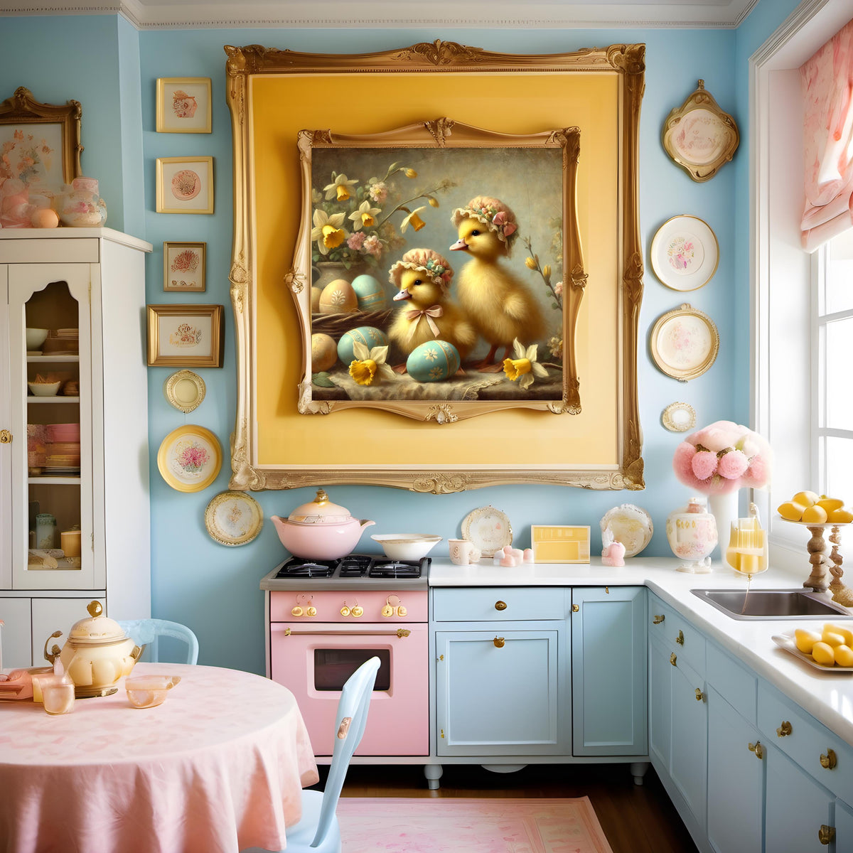 Vintage Easter Ducklings Print: Victorian Spring Cottagecore Art (Digital Download)