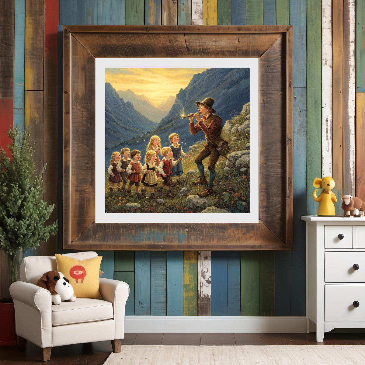 Pied Piper Vintage Storybook Art: Whimsical Nursery Decor (Digital Download)