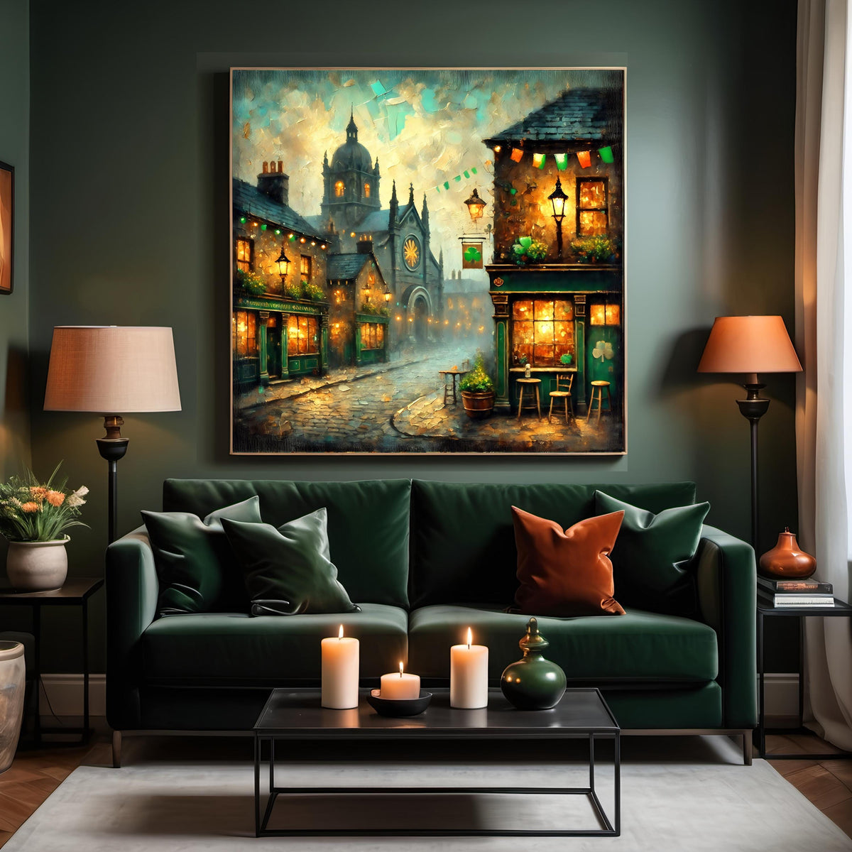 Vintage Irish Street Scene Print: St. Patrick's Day Pub Decor (Digital Download)