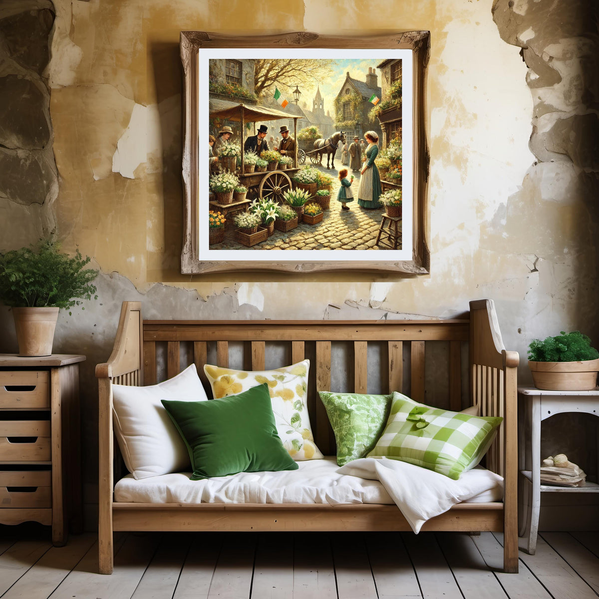 Victorian Irish Flower Market Print: St. Patrick's Day Cottagecore (Digital Download)