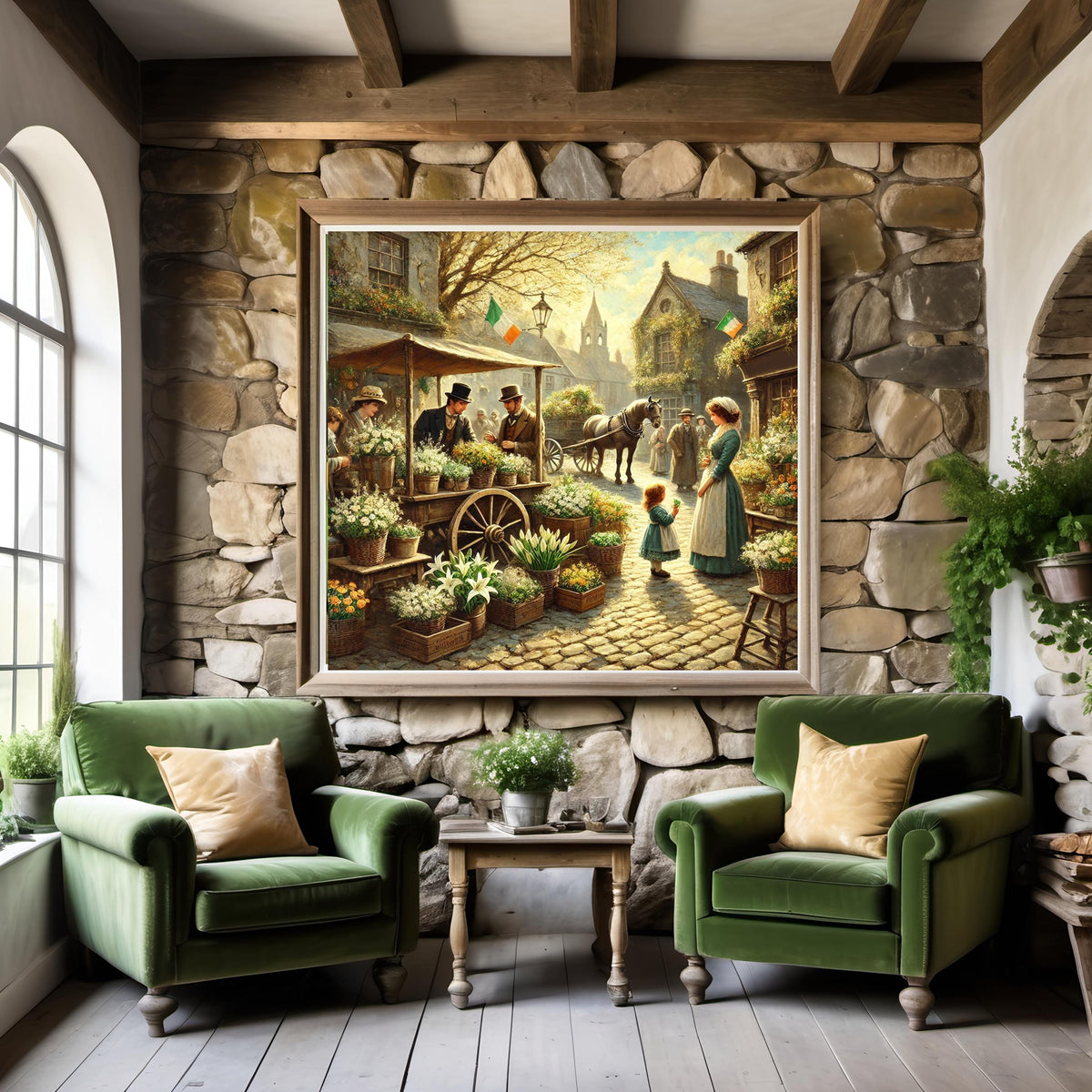 Victorian Irish Flower Market Print: St. Patrick's Day Cottagecore (Digital Download)