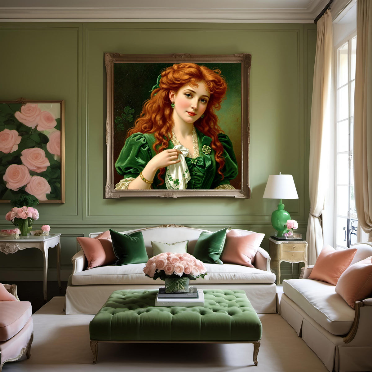 Victorian Irish Lass Art Print: St Patrick's Day Redhead (Digital Download)