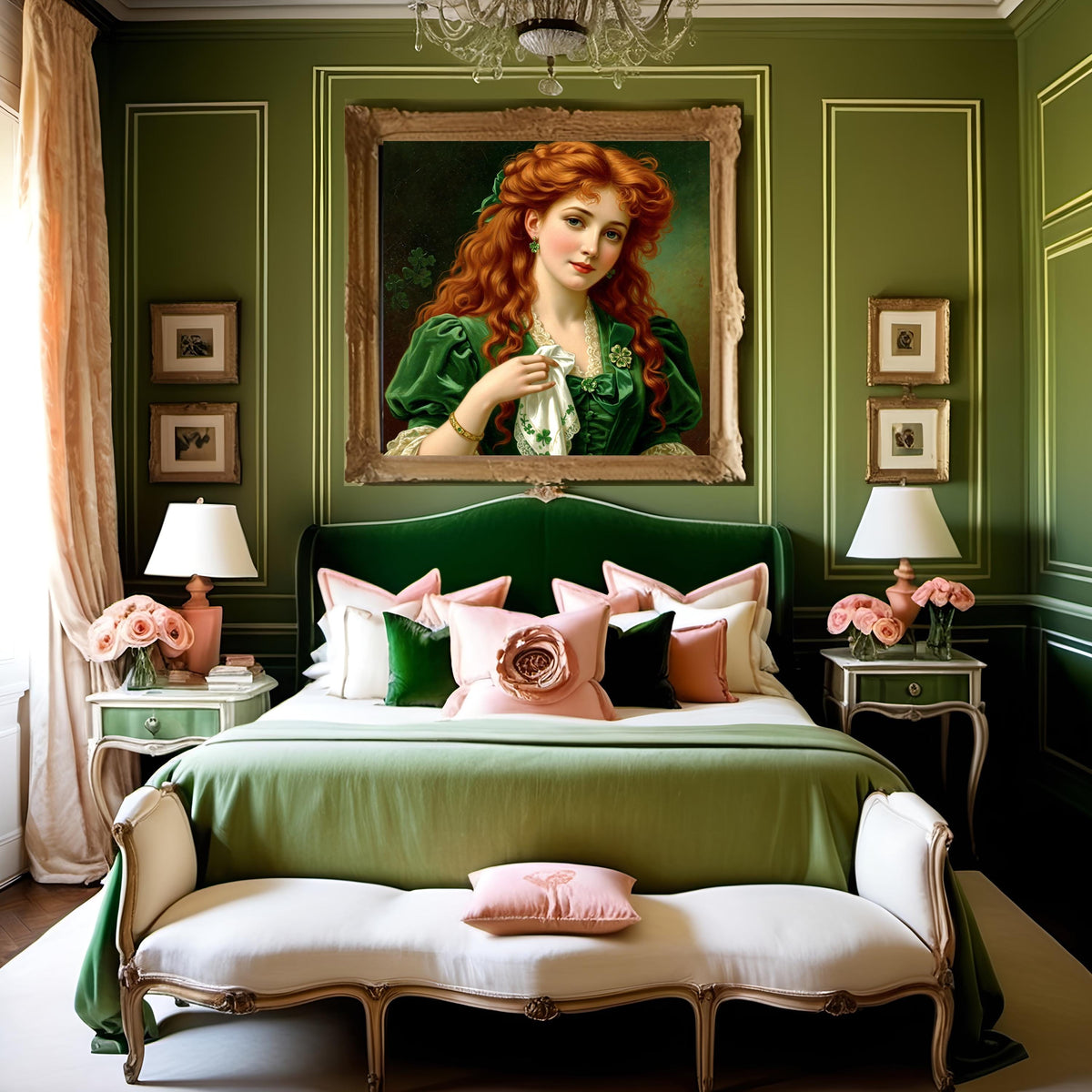 Victorian Irish Lass Art Print: St Patrick's Day Redhead (Digital Download)