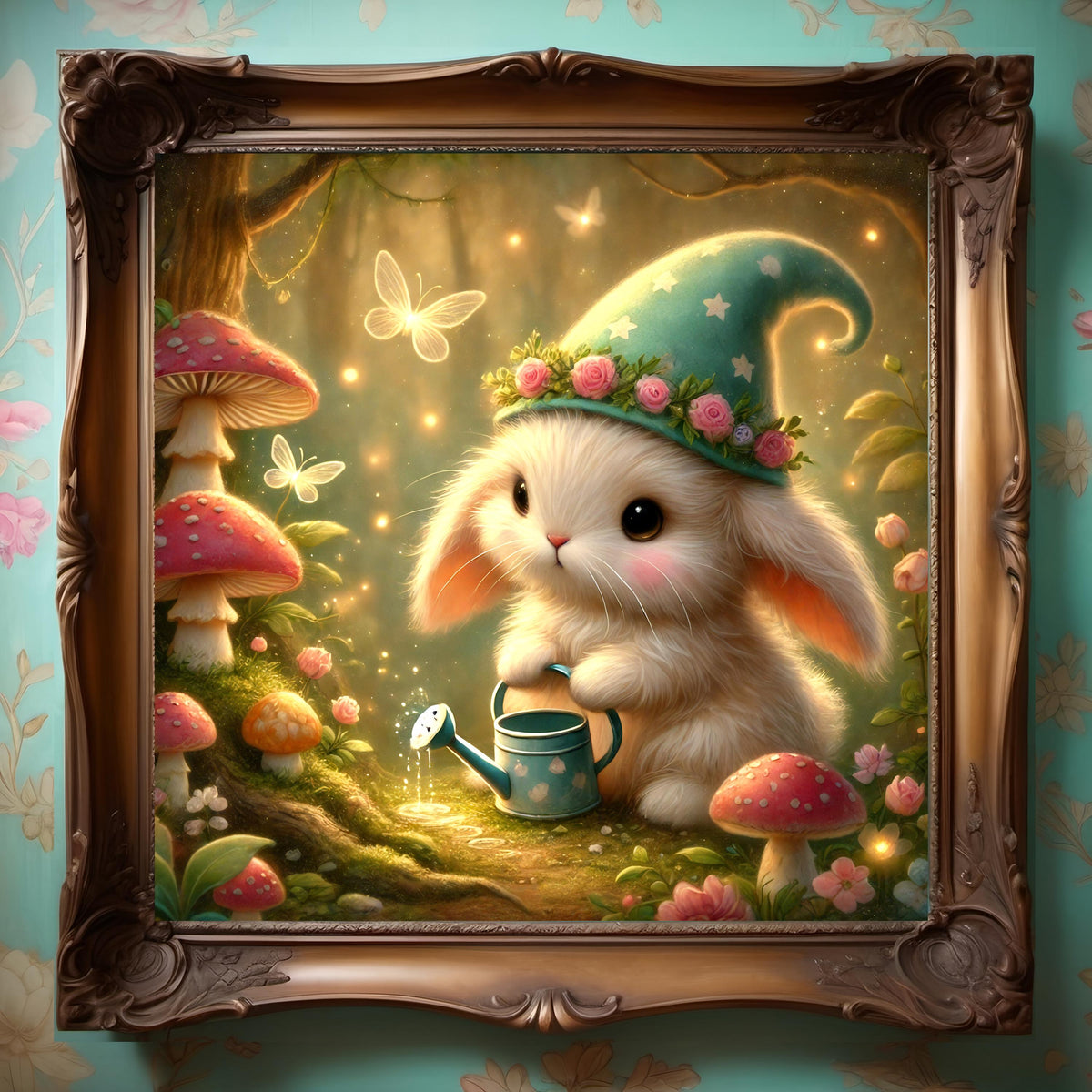 Fairy Bunny Digital Print: Enchanted Forest Cottagecore Wall Art (Digital Download)