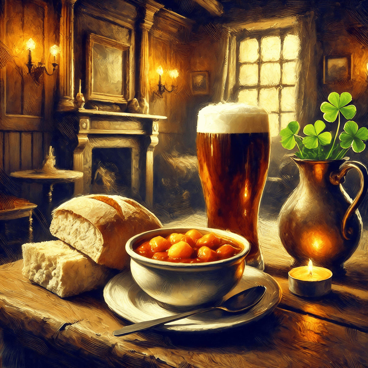 Irish Pub Still Life Art Print: Vintage Tavern Scene (Digital Download) 2