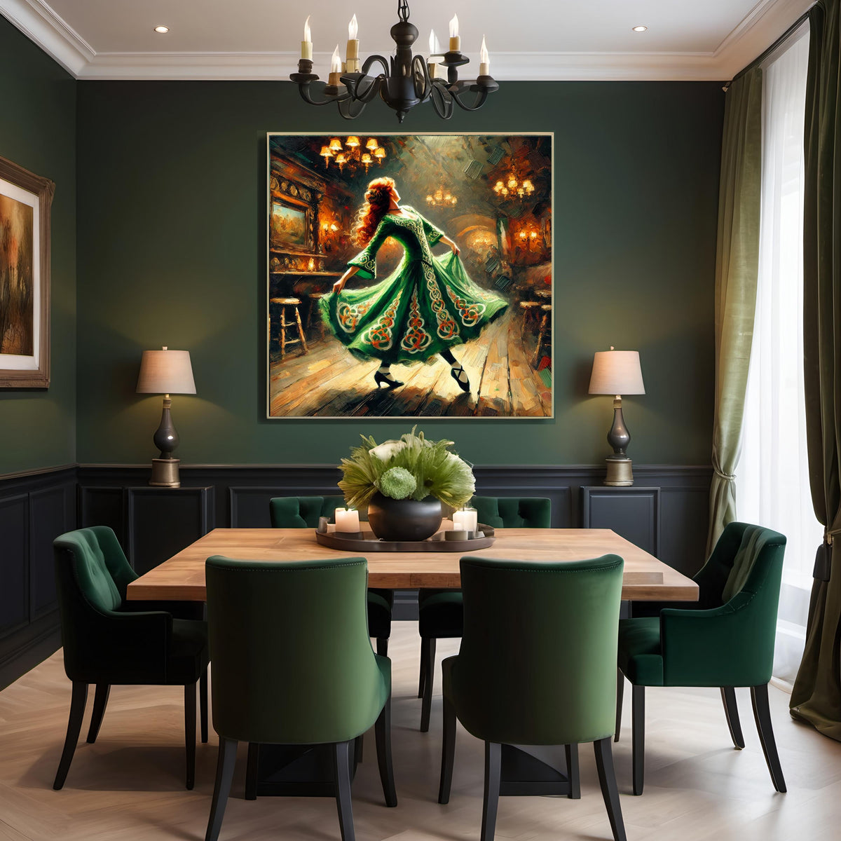 Irish Dance Art: Vintage Celtic Dancer Painting (Digital Download)