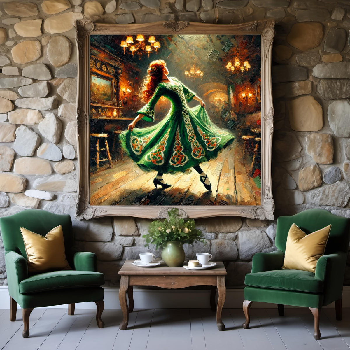 Irish Dance Art: Vintage Celtic Dancer Painting (Digital Download)