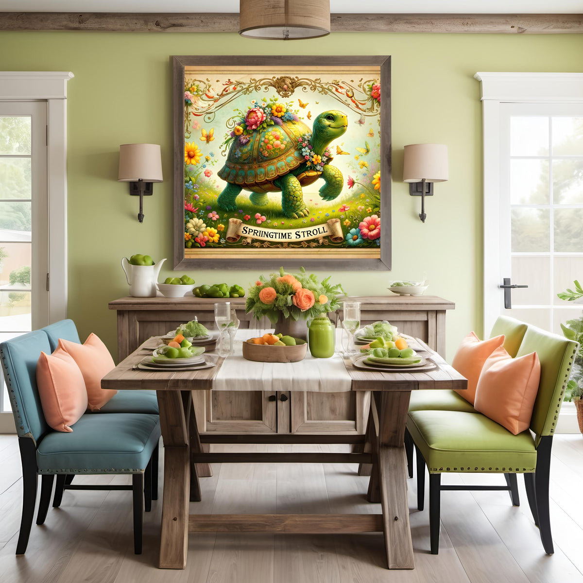 Vintage Easter Tortoise Print: Victorian Spring Wall Art (Digital Download)