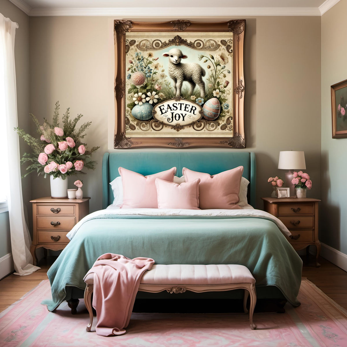 Vintage Easter Lamb Print: Victorian Spring Wall Art (Digital Download)