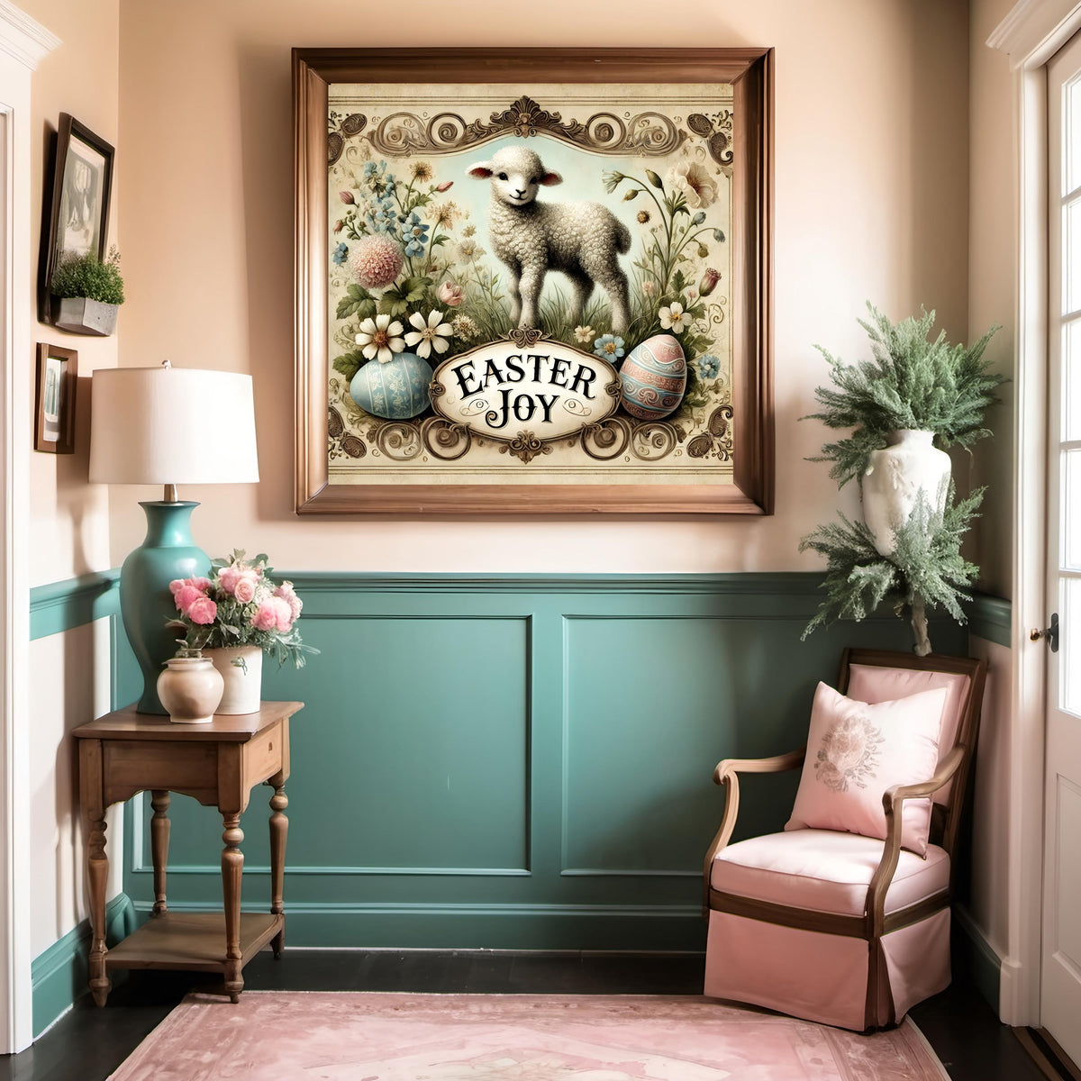 Vintage Easter Lamb Print: Victorian Spring Wall Art (Digital Download)