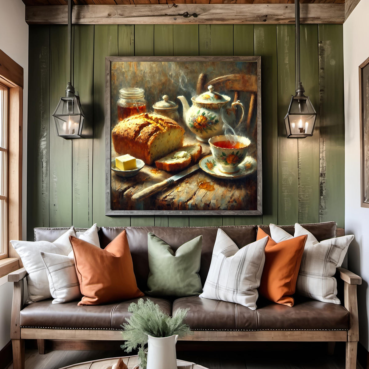 Vintage Tea Still Life Print: Rustic Cottagecore Kitchen Art (Digital Download)