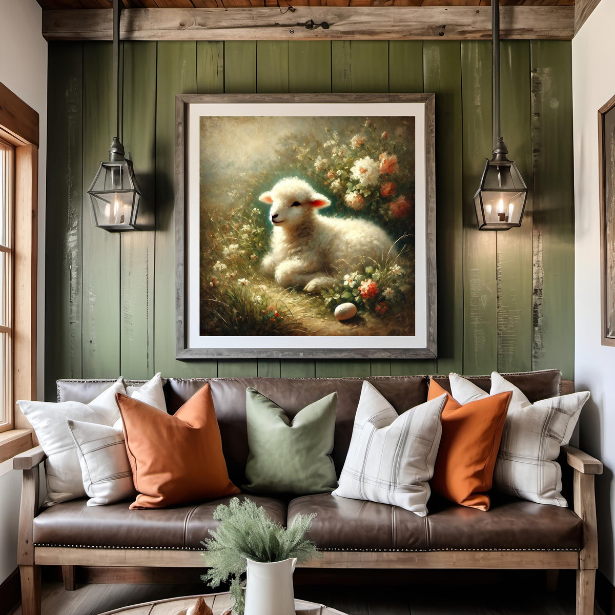 Vintage Lamb Digital Print: Easter Farmhouse Wall Art (Digital Download)