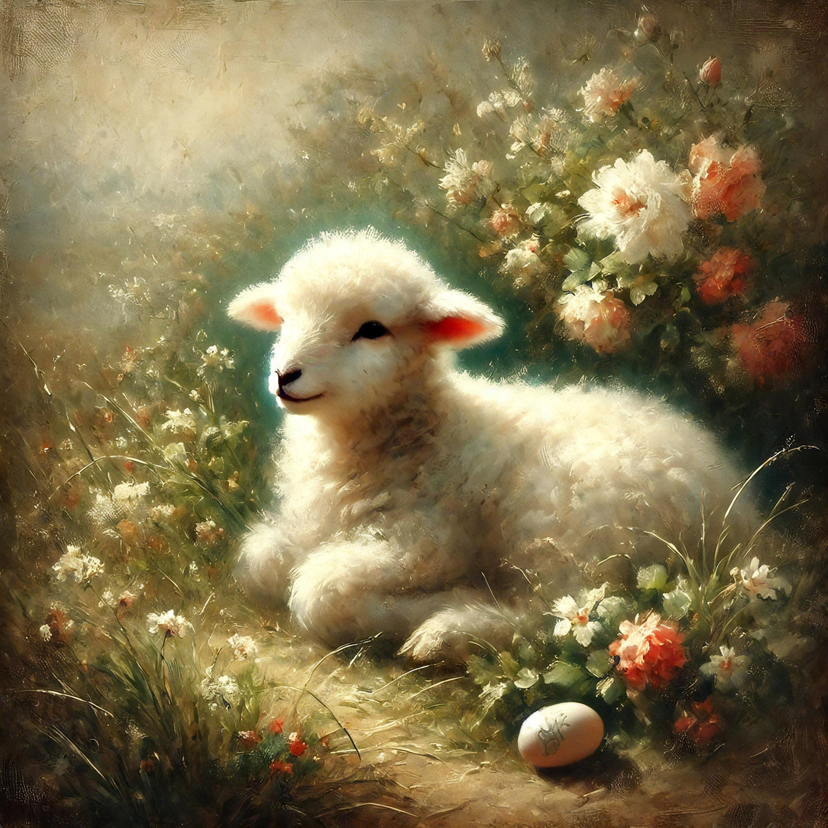 Vintage Lamb Digital Print: Easter Farmhouse Wall Art (Digital Download)