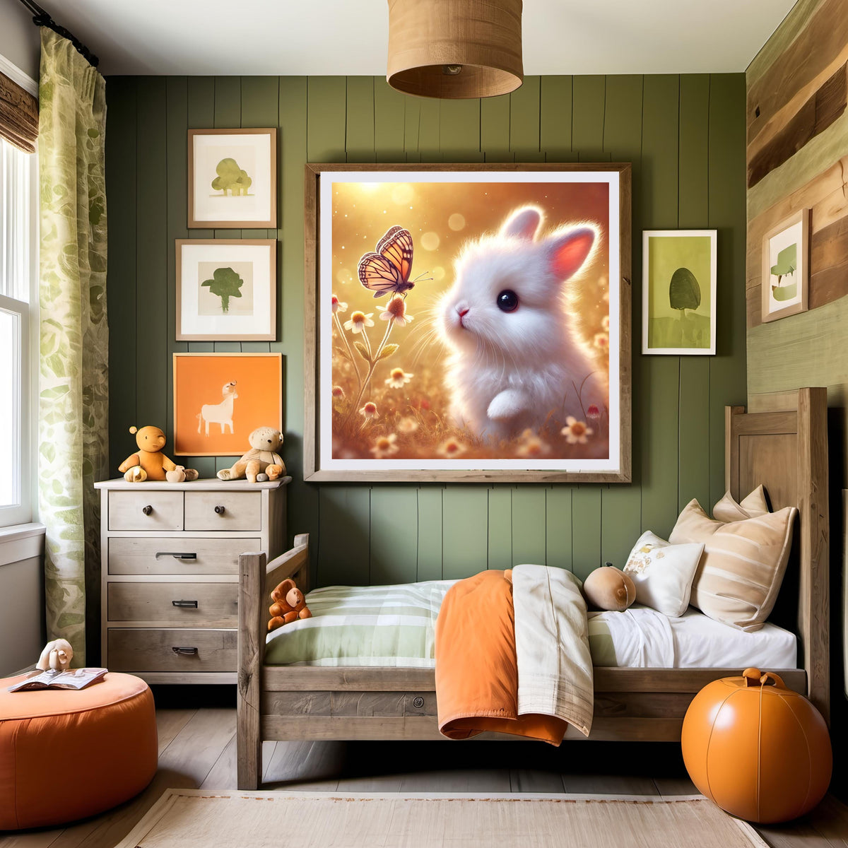 Bunny and Butterfly Print: Whimsical Nursery Wall Art (Digital Download)