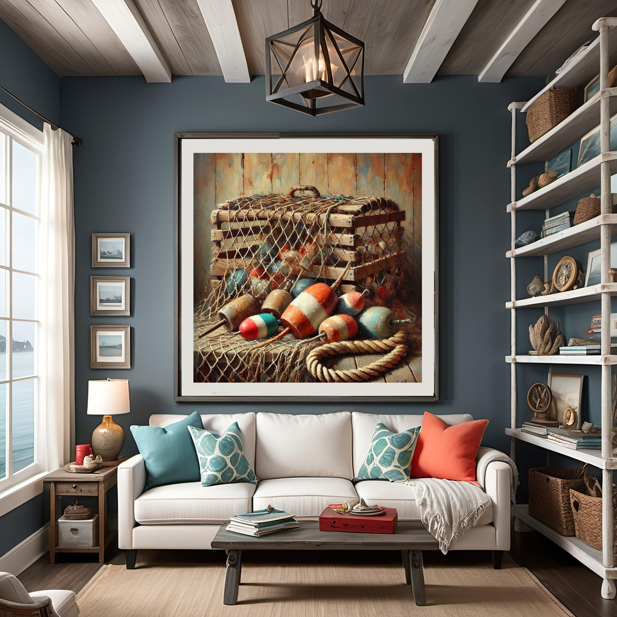 Nautical Buoys Still Life Art Print: Rustic Coastal Decor (Digital Download)