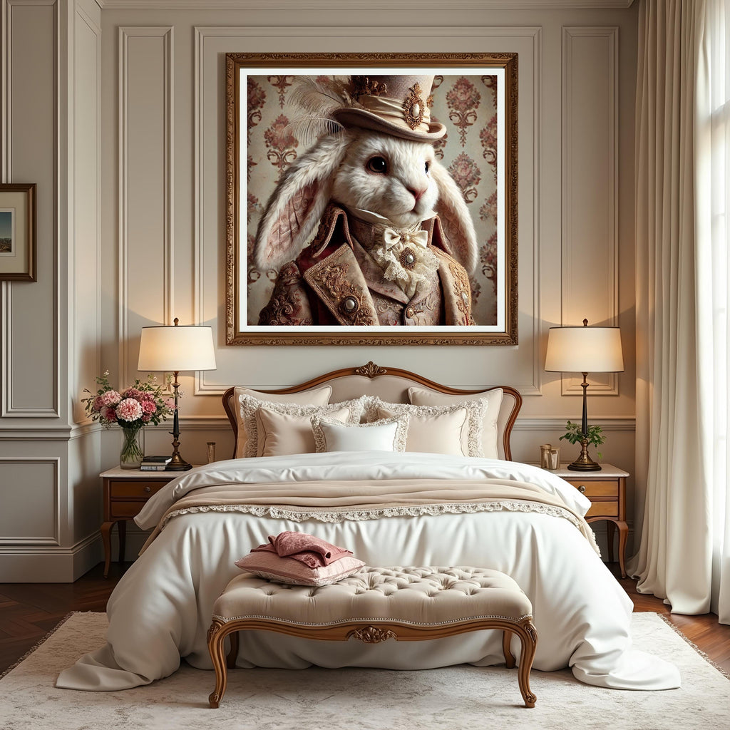 Gentleman Bunny Art Print: High Fashion Rabbit Portrait (Digital Download)