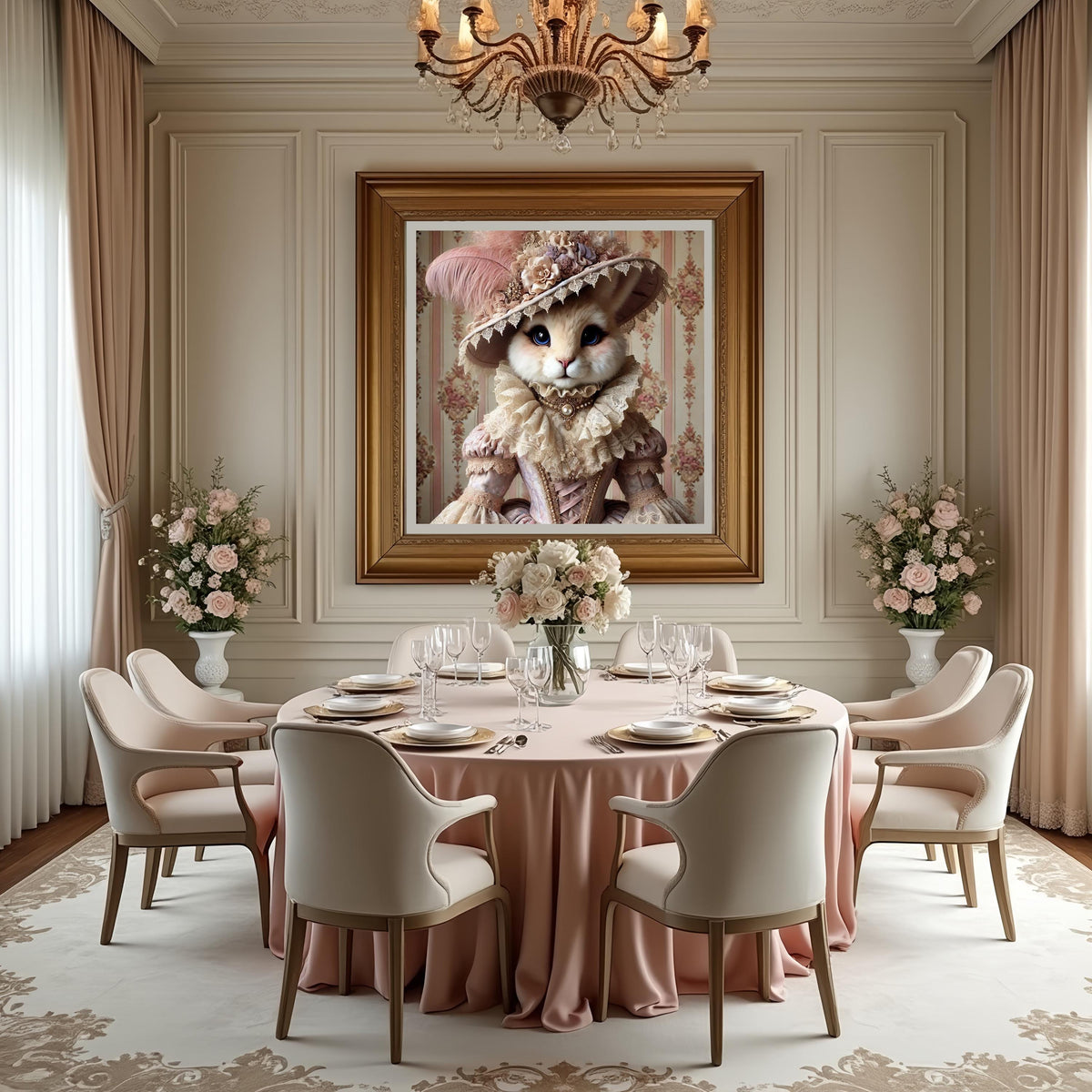 Victorian Bunny Portrait: Whimsical Rabbit Art Print (Digital Download)