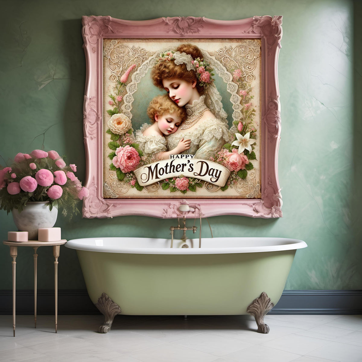 Victorian Mother's Day Art Print: Vintage Mother and Child (Digital Download)