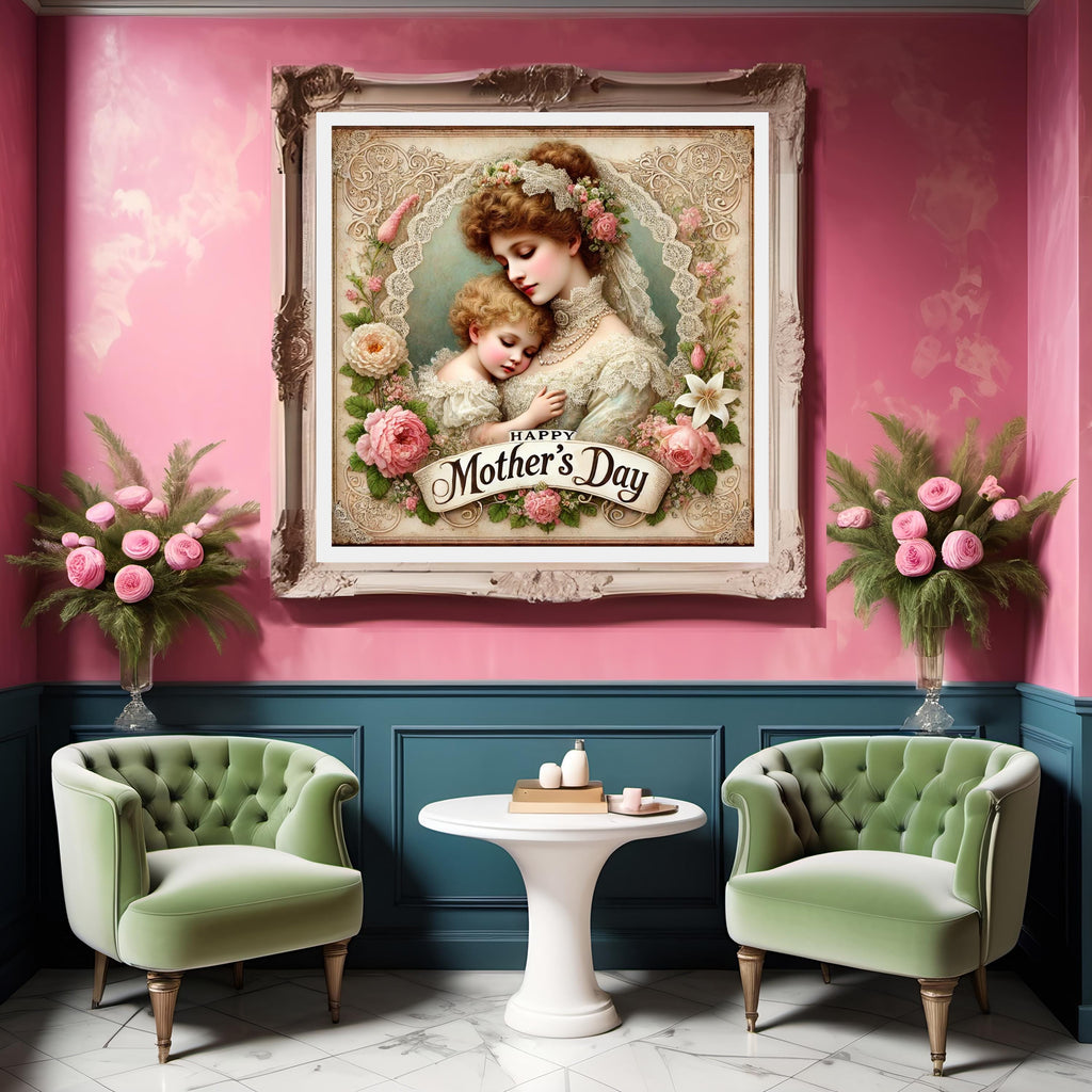 Victorian Mother's Day Art Print: Vintage Mother and Child (Digital Download)
