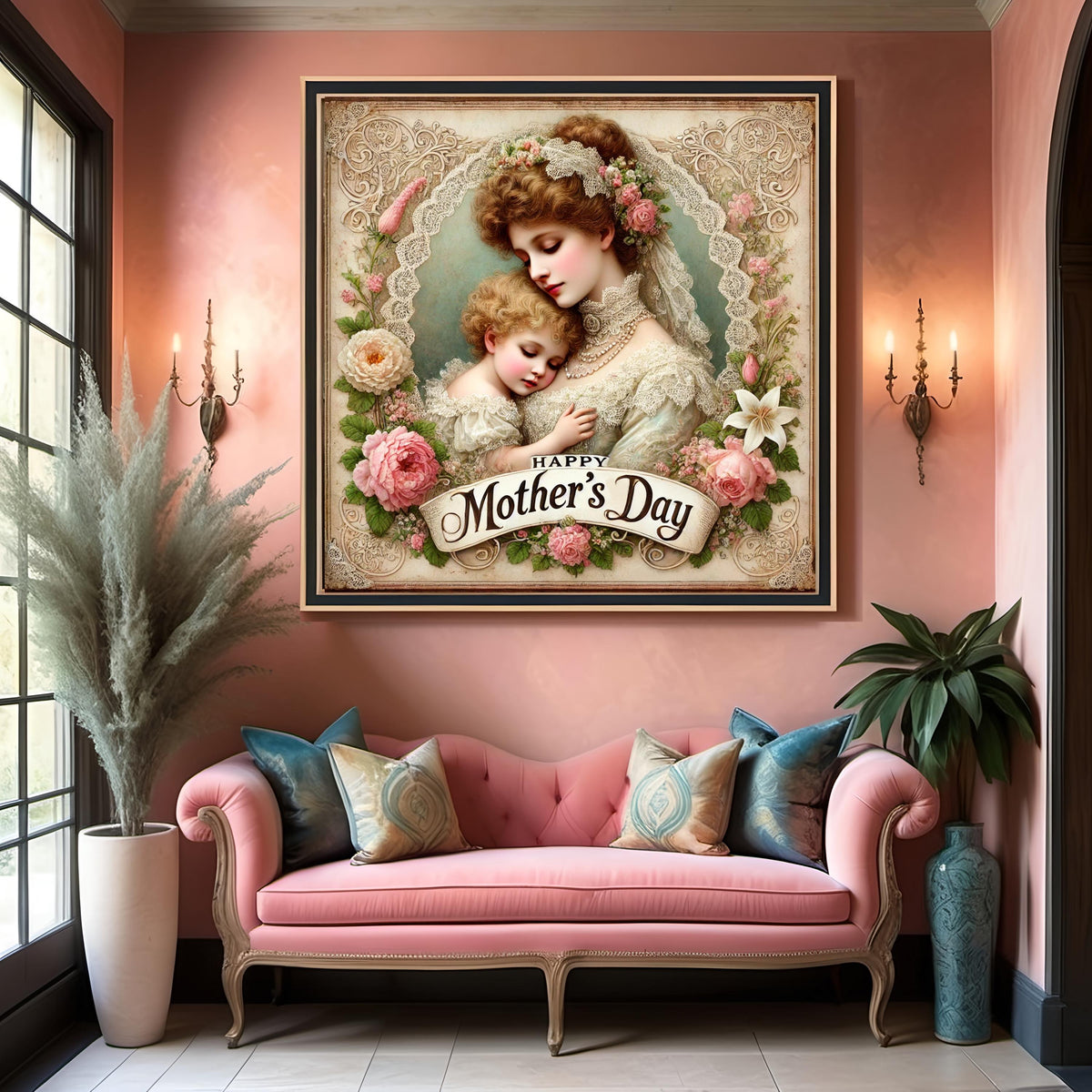 Victorian Mother's Day Art Print: Vintage Mother and Child (Digital Download)