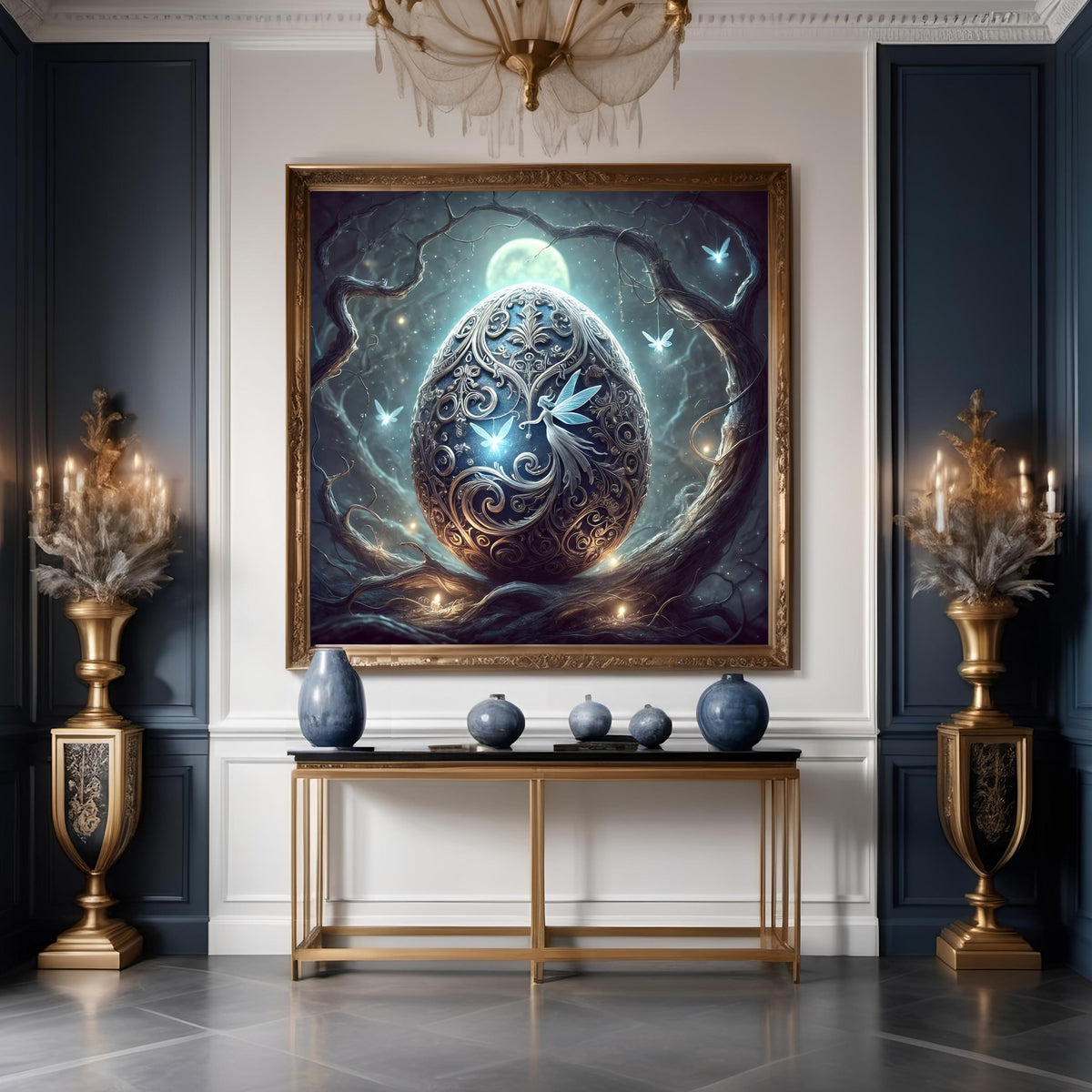 Fairy Moonlight Egg Digital Art: Mystical Easter Fantasy (Digital Download)