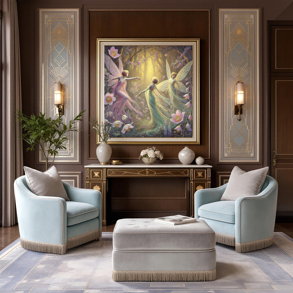 Fantasy Forest Fairies Art Print: Ethereal Woodland Decor (Digital Download)