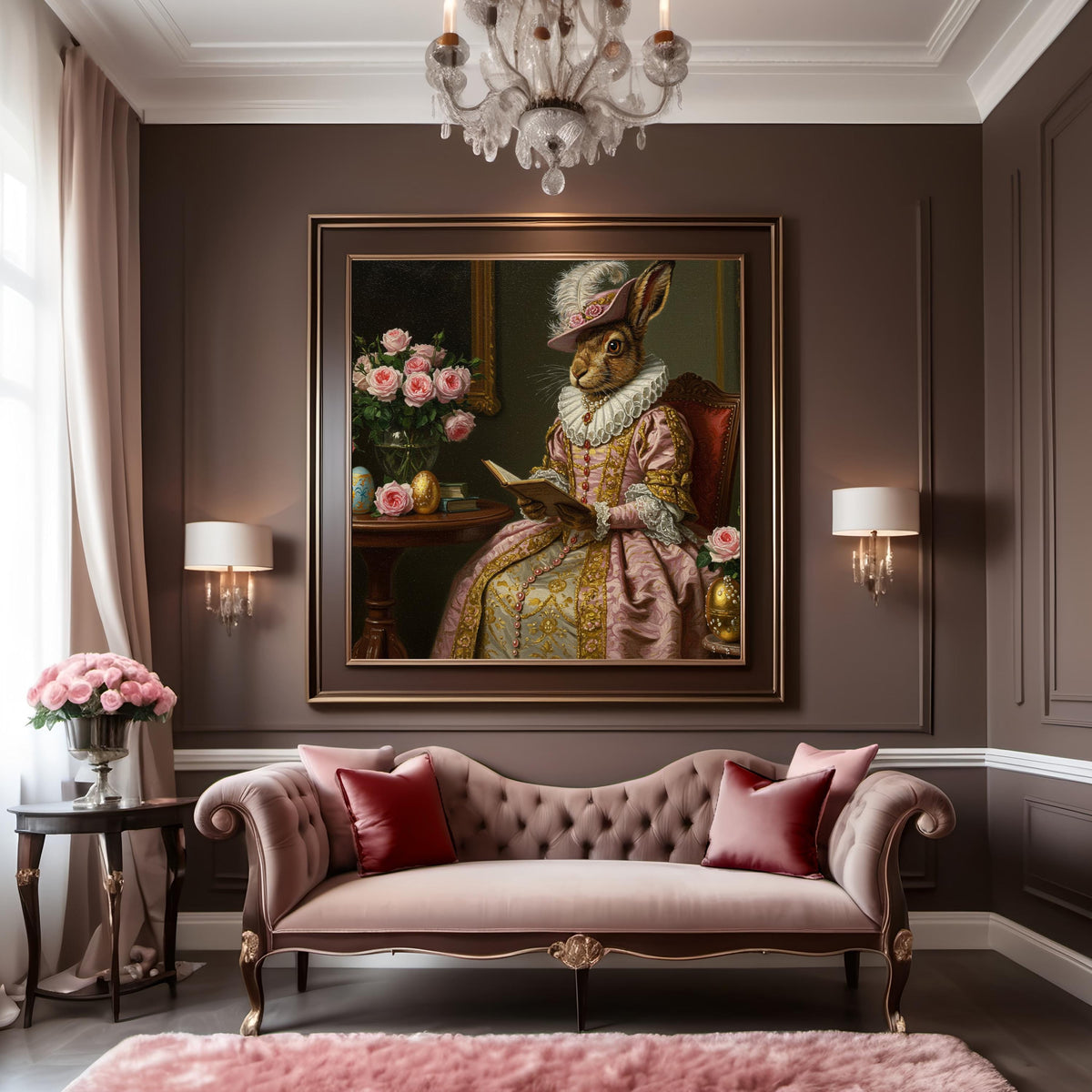 Vintage Rabbit Portrait: Countess Cottontuft Reading (Digital Download)