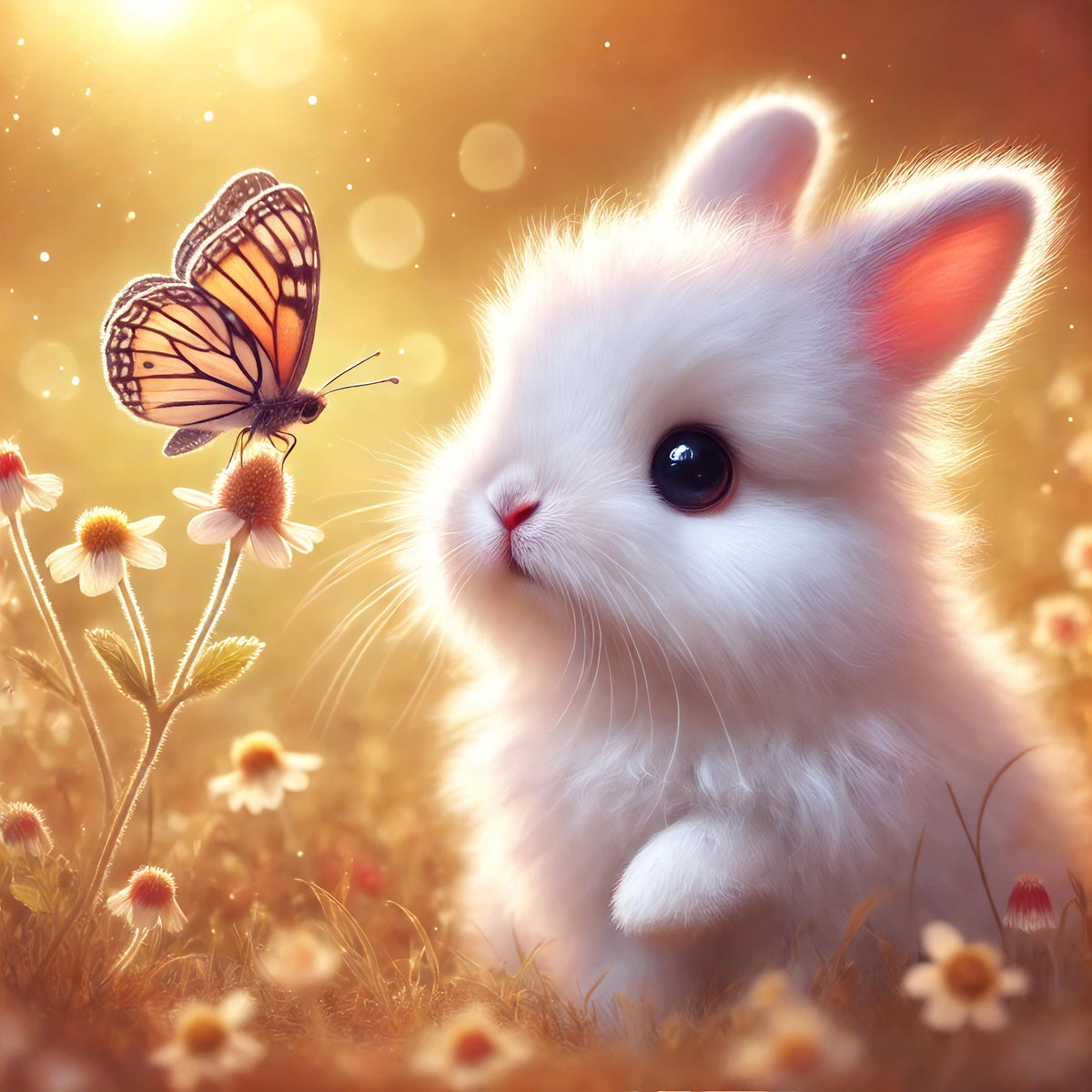 Bunny and Butterfly Print: Whimsical Nursery Wall Art (Digital Download)
