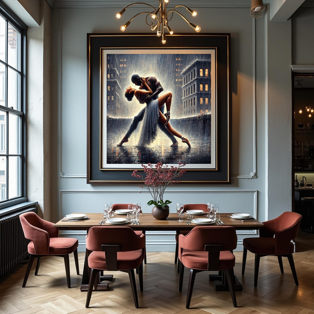 Romantic Ballet Dance in Rain Art Print: Rooftop Dip (Digital Download)
