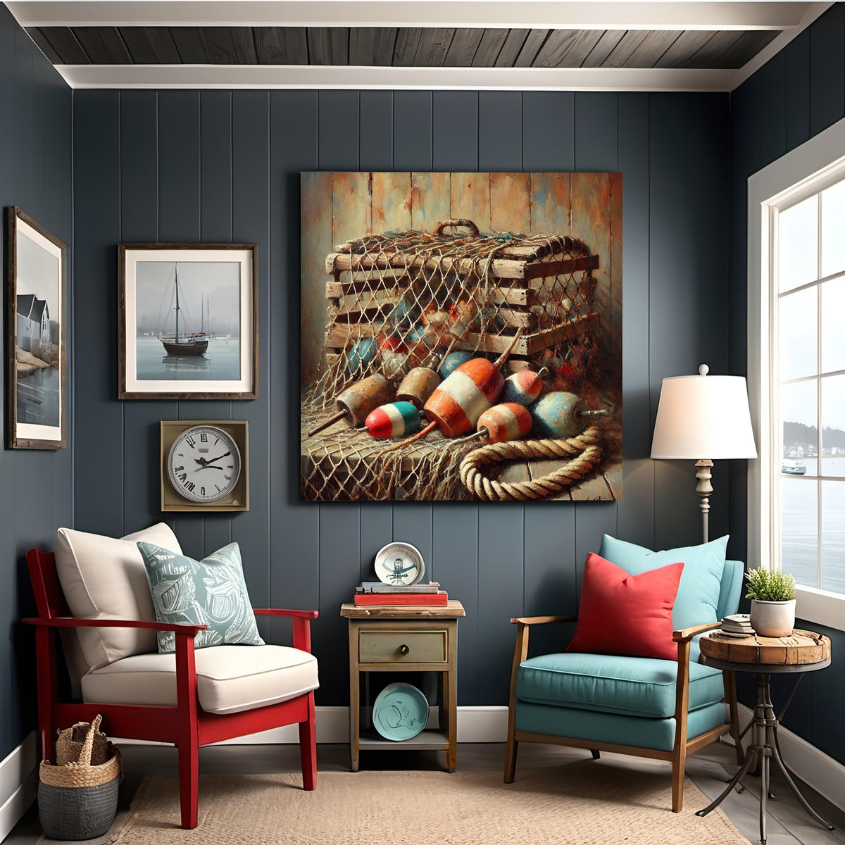 Nautical Buoys Still Life Art Print: Rustic Coastal Decor (Digital Download)