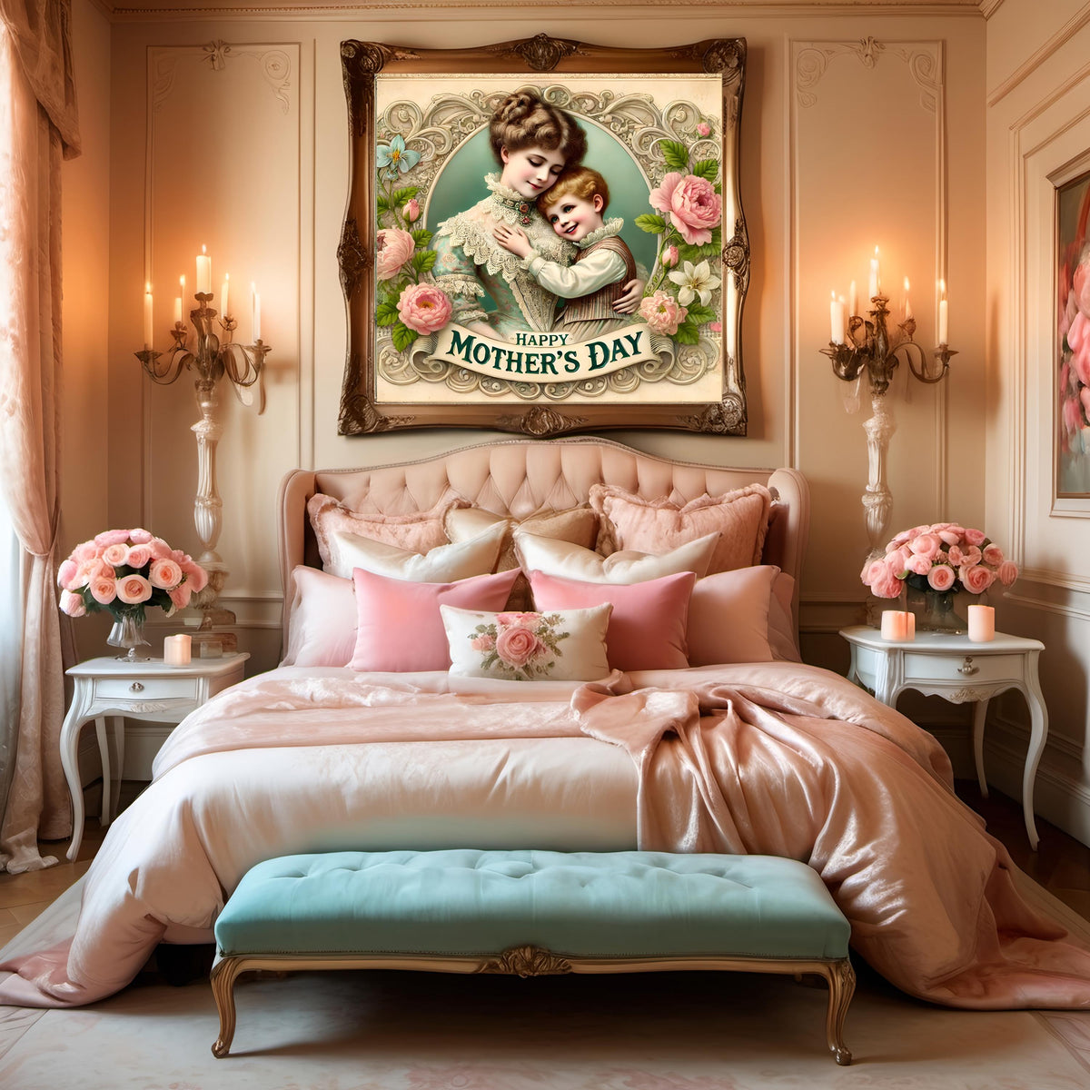 Vintage Mother's Day Art Print: Victorian Mother and Son (Digital Download)