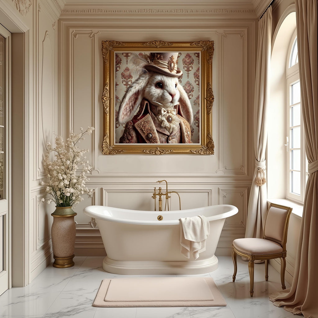 Gentleman Bunny Art Print: High Fashion Rabbit Portrait (Digital Download)