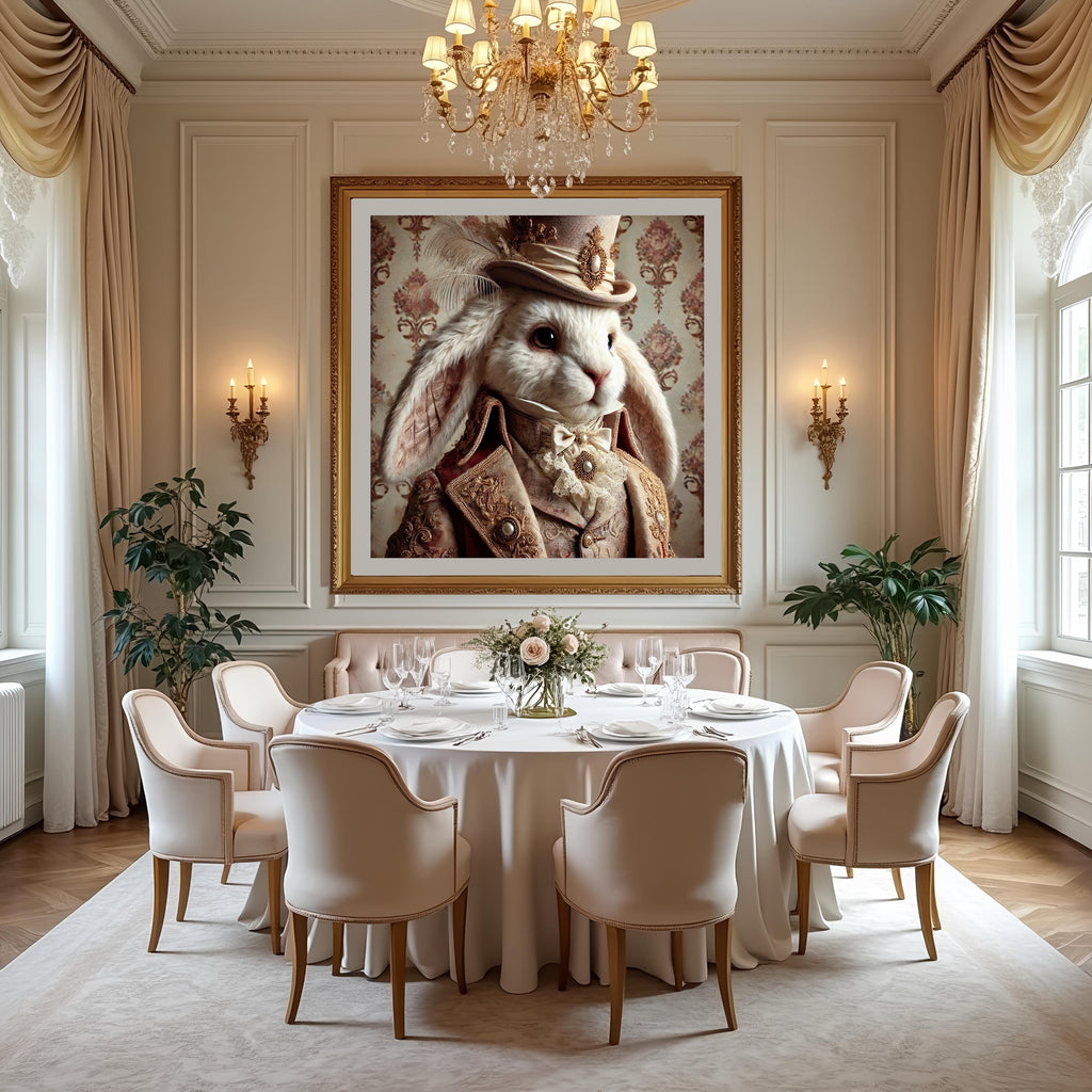 Gentleman Bunny Art Print: High Fashion Rabbit Portrait (Digital Download)