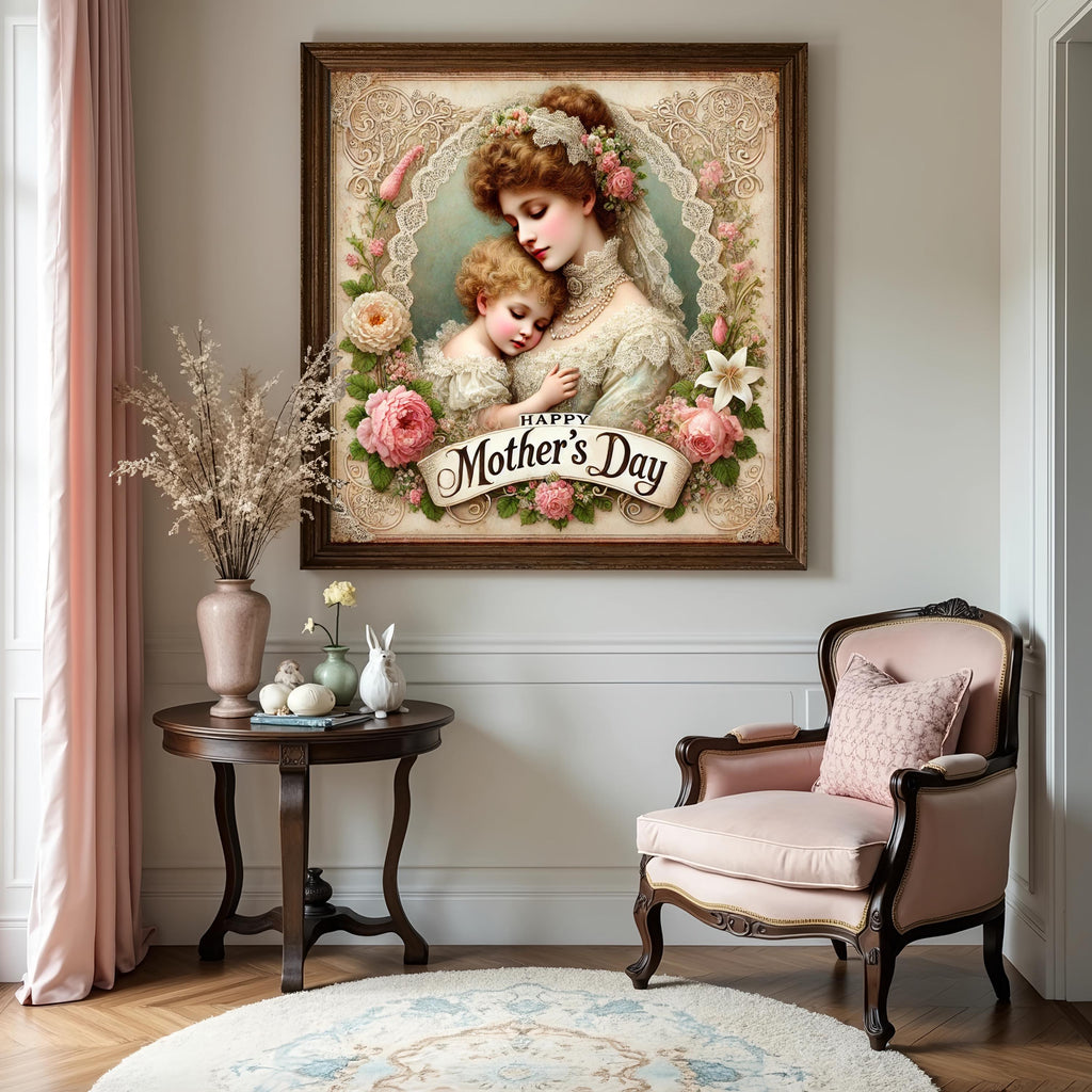 Victorian Mother's Day Art Print: Vintage Mother and Child (Digital Download)