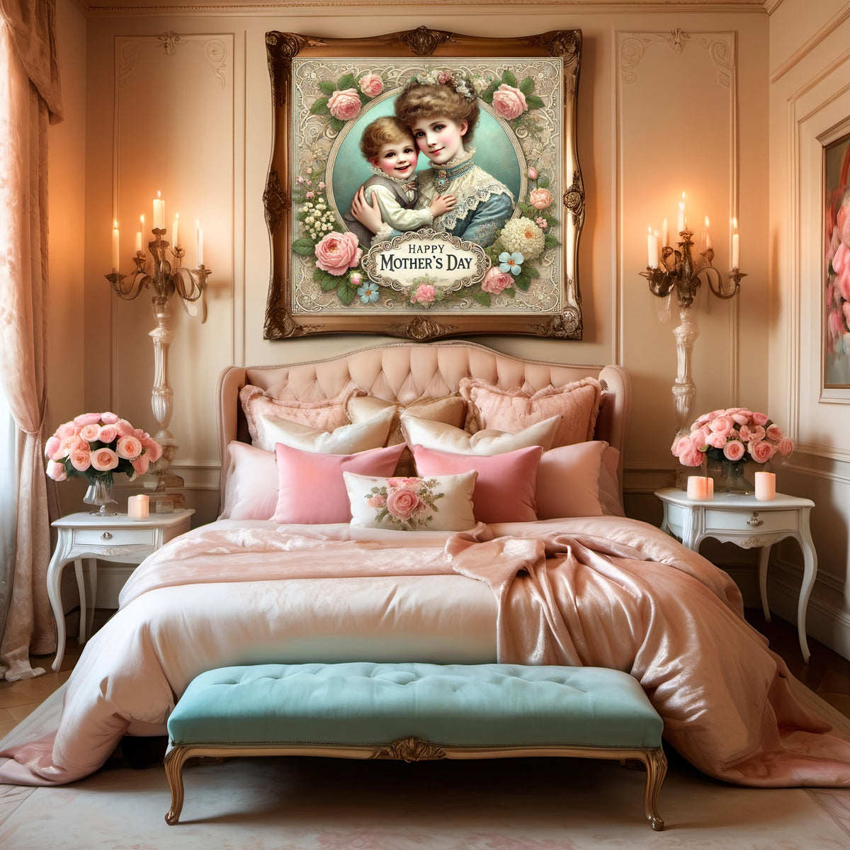 Vintage Mother's Day Art Print: Victorian Mother and Son (Digital Download) 2