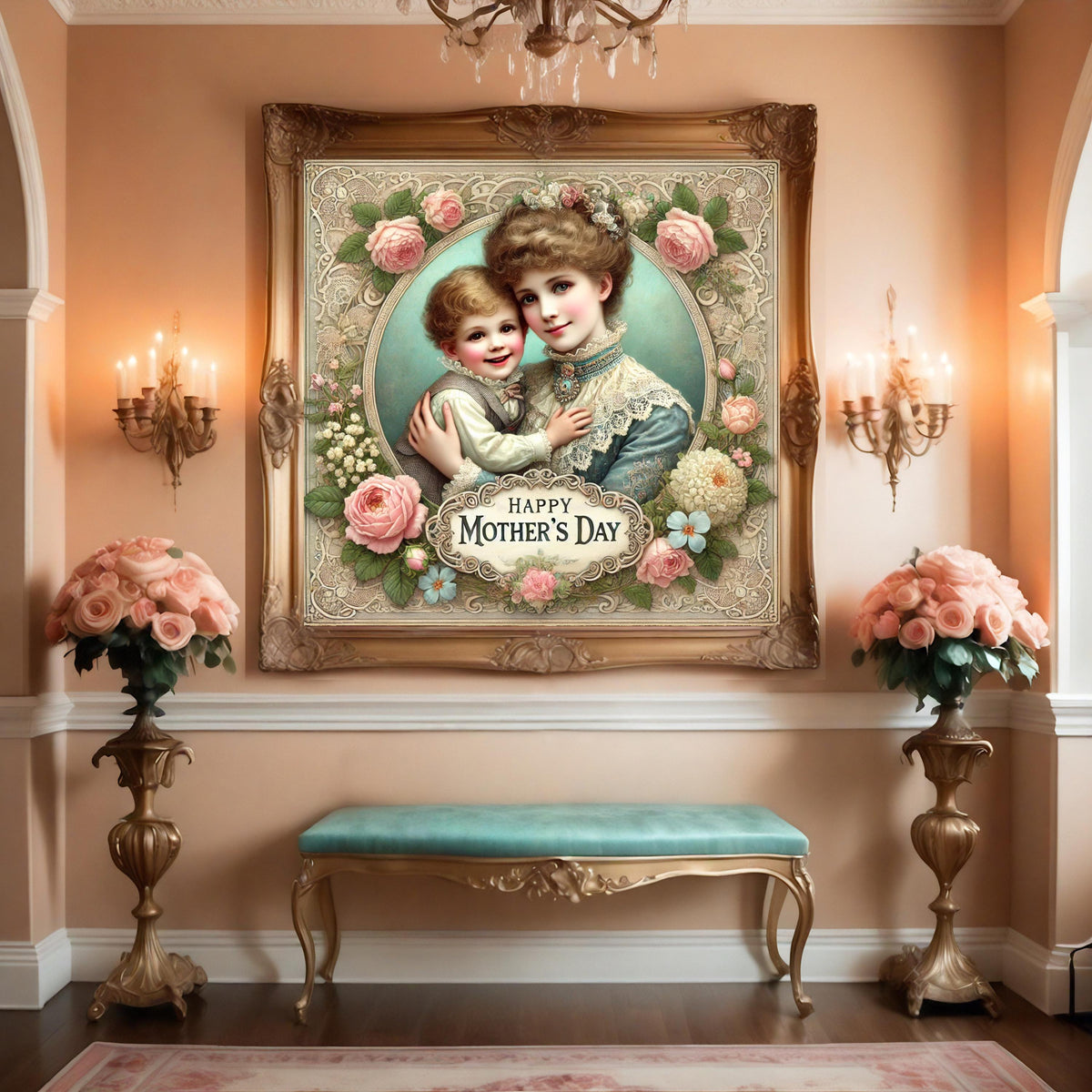 Vintage Mother's Day Art Print: Victorian Mother and Son (Digital Download) 2