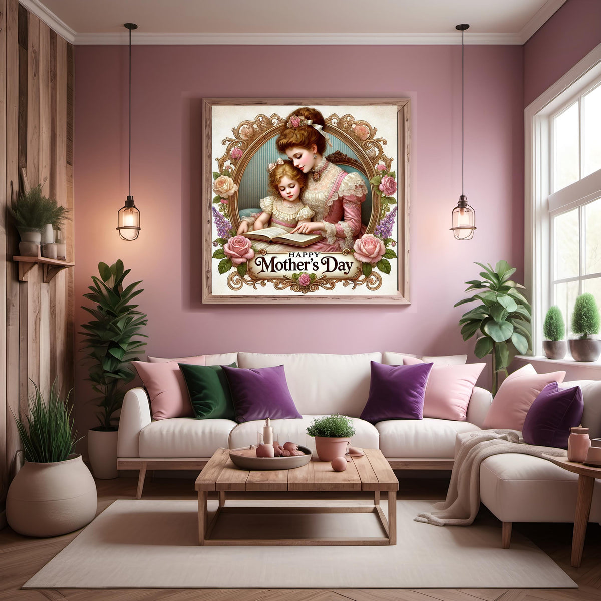 Victorian Mother's Day Print: Mother and Daughter Reading (Digital Download)