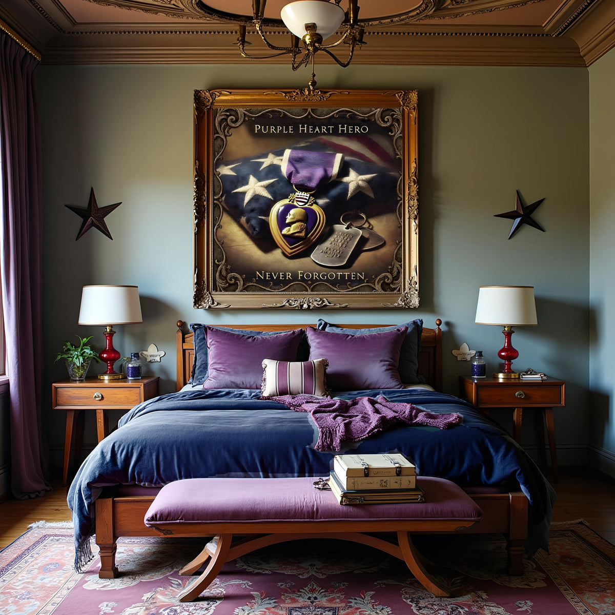Purple Heart Hero Print: Patriotic Military Tribute (Digital Download 4096x4096 pixels)