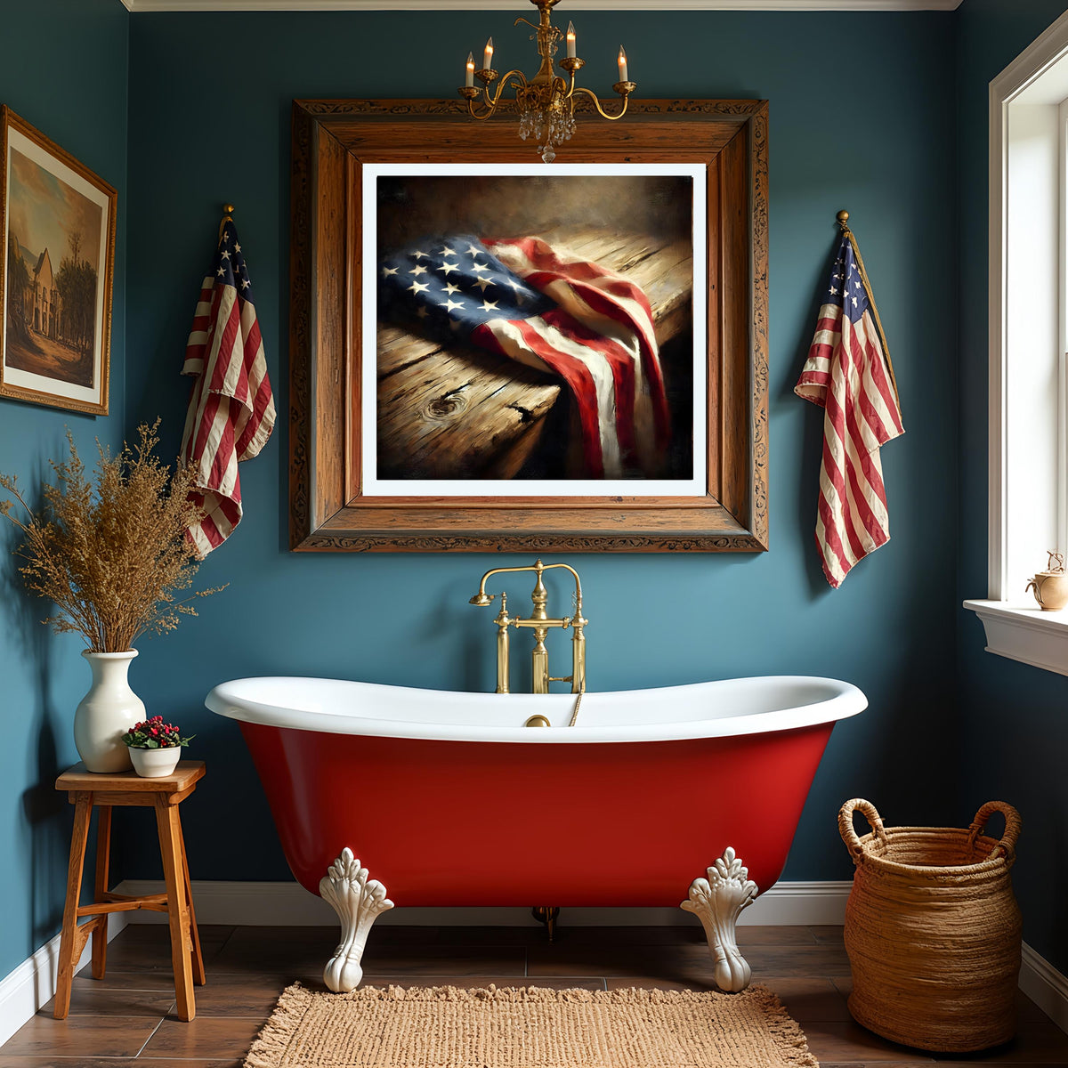 Rustic American Flag Print: Vintage Patriotic Wall Art (Digital Download)