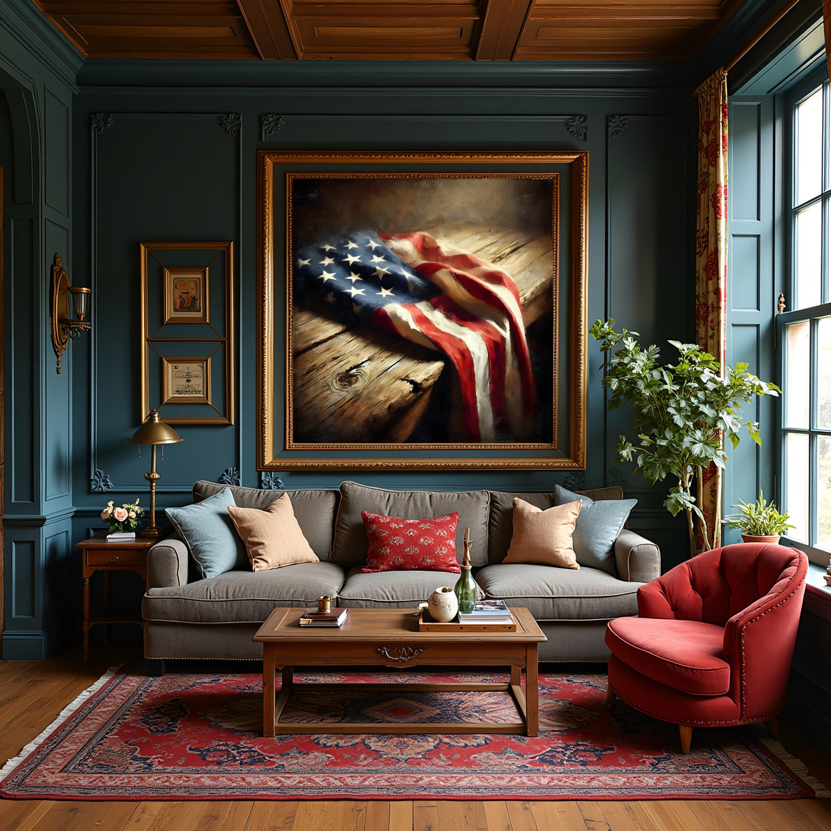 Rustic American Flag Print: Vintage Patriotic Wall Art (Digital Download)