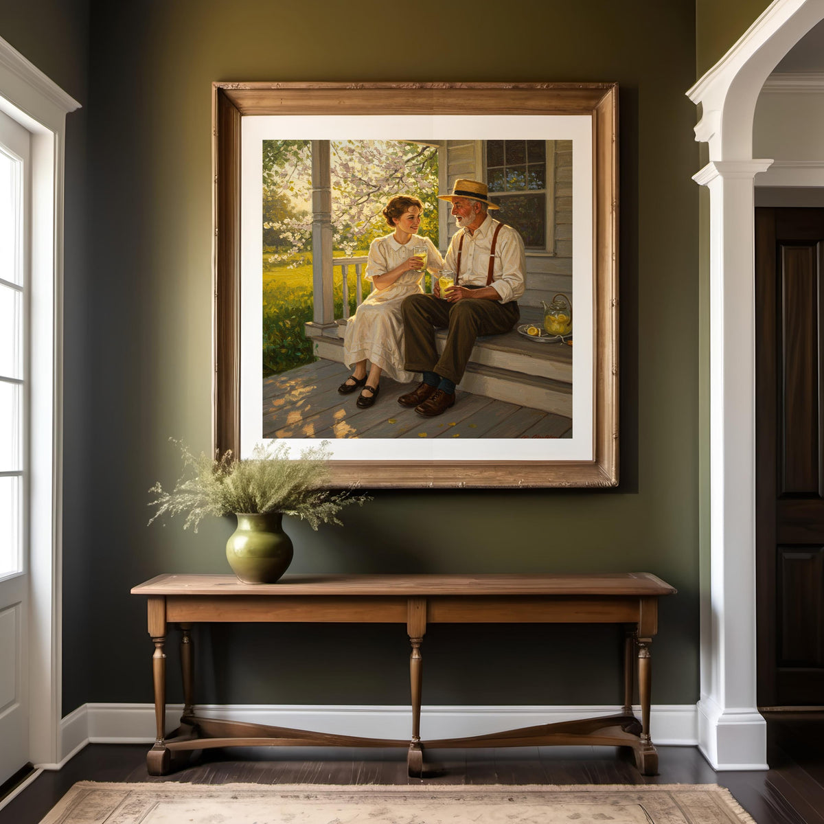 Father & Daughter Lemonade Print: Vintage Porch Scene (Digital Download)