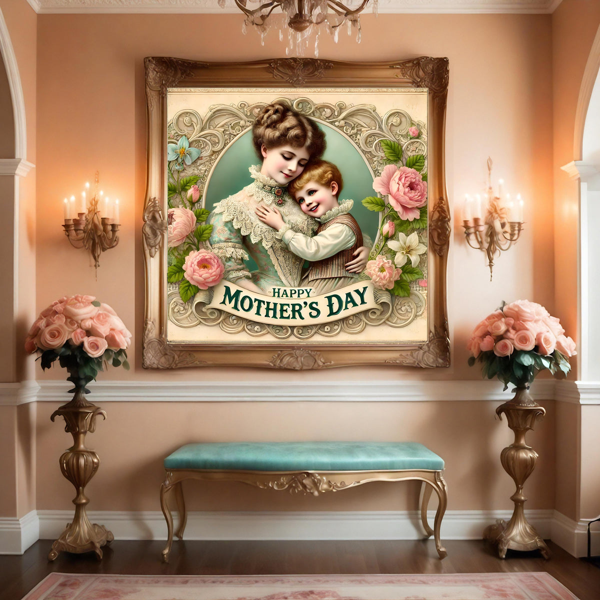 Vintage Mother's Day Art Print: Victorian Mother and Son (Digital Download)